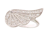 Nialaya Silver Womens Wing Clear CZ 925 Silver Ring -   -  Nialaya.